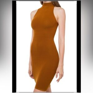Sleeveless Bodycon Dress - tan/brown